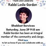 Celebrate and Thank Rabbi Gordon